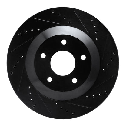 R1 Concepts R1 97-09 Cadillac XLR Left Front Drilled & Slotted Black Brake Rotor