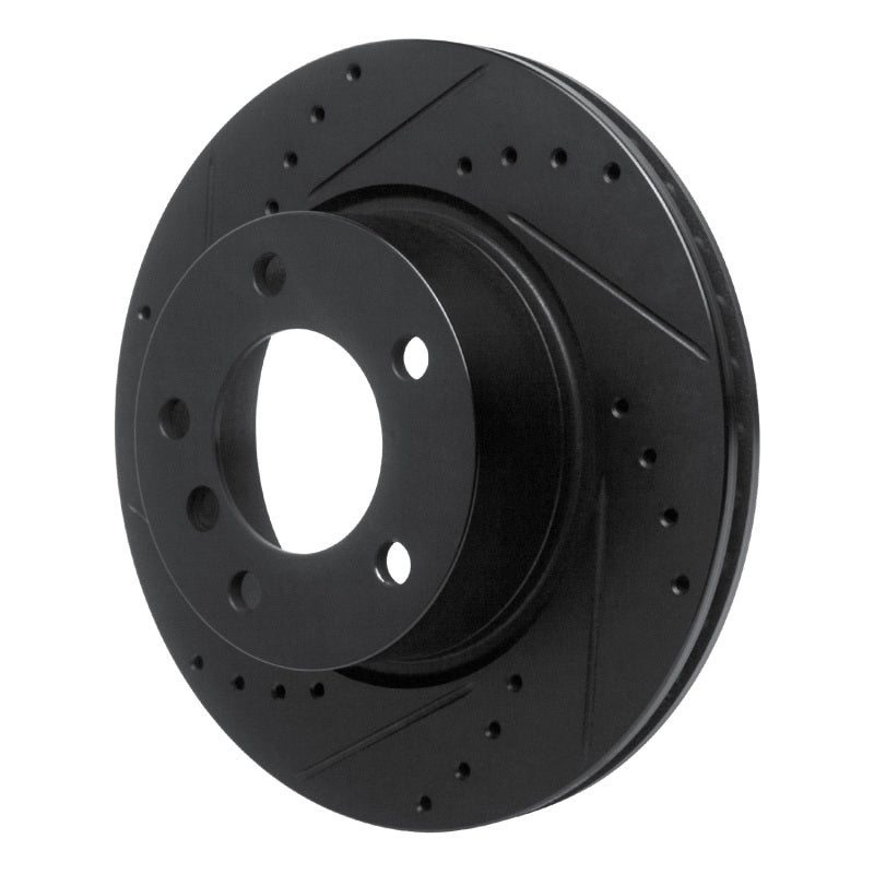 R1 Concepts R1 05-07 BMW 120i (Mexico) Front Left Drilled & Slotted Black Brake Rotor