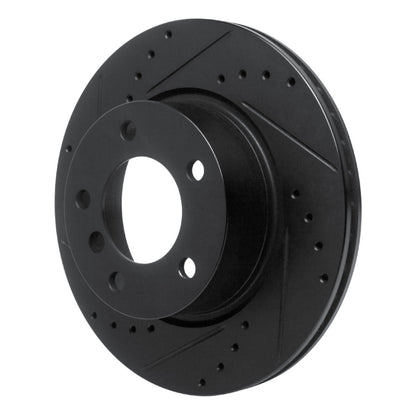 R1 Concepts R1 05-07 BMW 120i (Mexico) Front Left Drilled & Slotted Black Brake Rotor