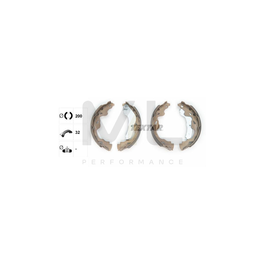 TEXTAR 91064500 Brake Shoe Set with handbrake lever