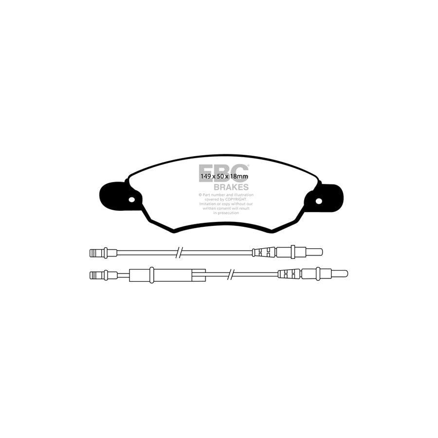 EBC DP21370 Citroen C5 Greenstuff Front Brake Pads - Citroen Caliper 2 | ML Performance UK Car Parts