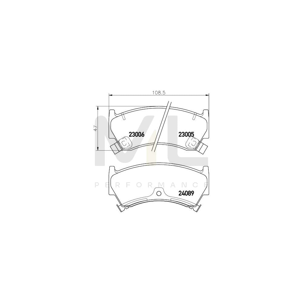 Hella 8DB 355 009-821 Brake Pad Set With Acoustic Wear Warning | ML Performance Car Parts