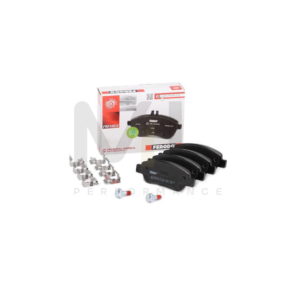 Ferodo Premier Eco Friction FDB1790 Brake Pad Set Not Prepared for Wear Indicator, With Brake Caliper Screws, With Accessories