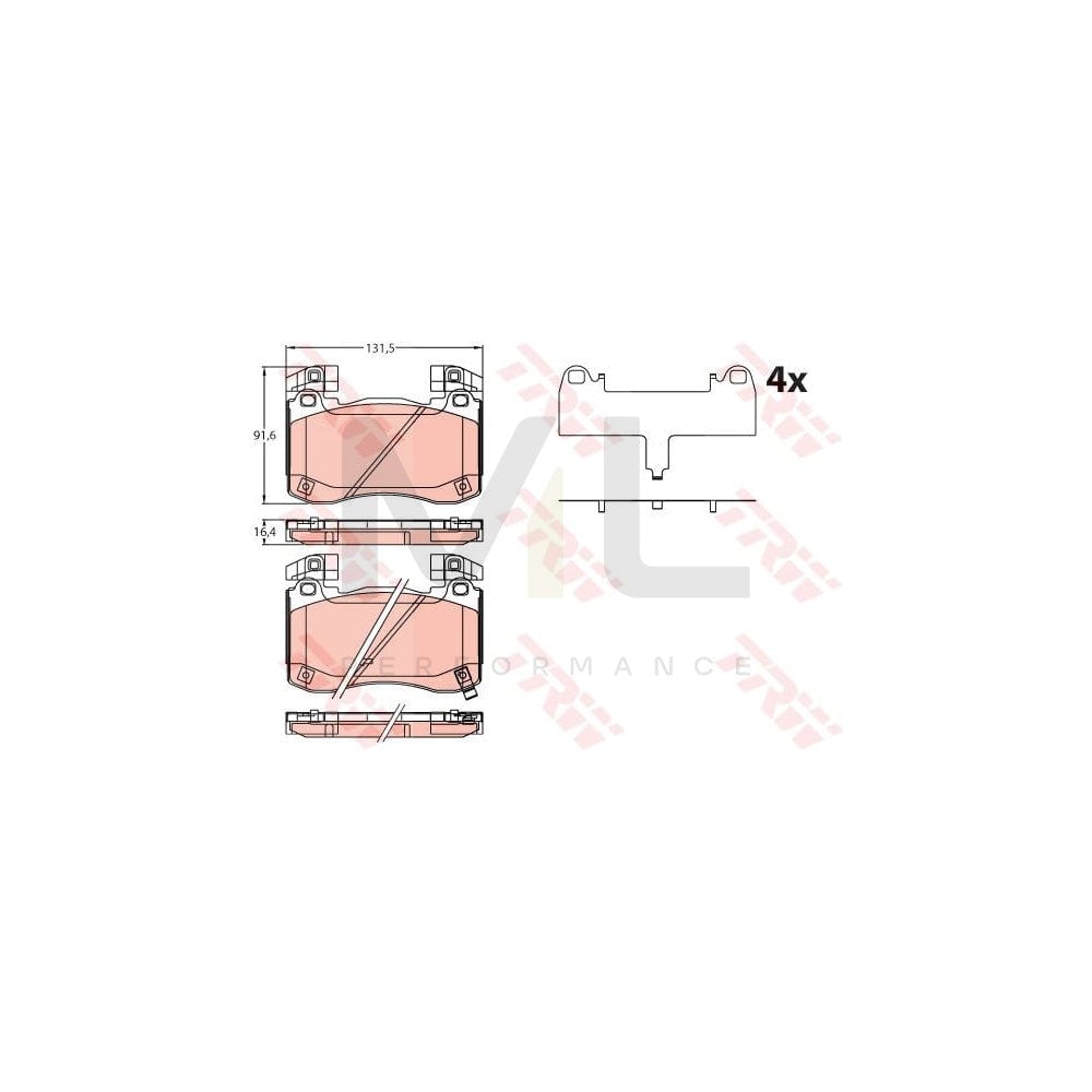 TRW Gdb2254 Brake Pad Set With Acoustic Wear Warning, With Accessories