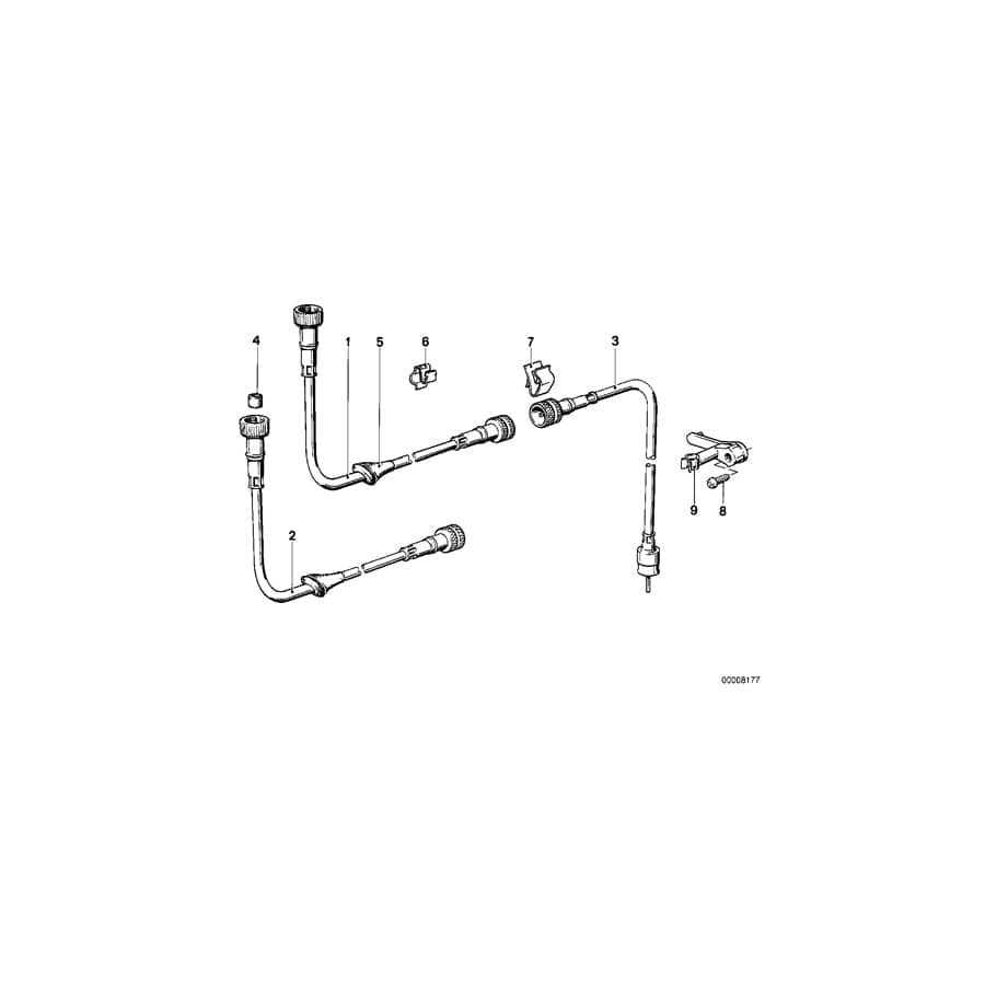 Genuine BMW 62121362341 E24 Speedo Cable Upper Part (Inc. 633CSi, 630CSi & 3.0Si)