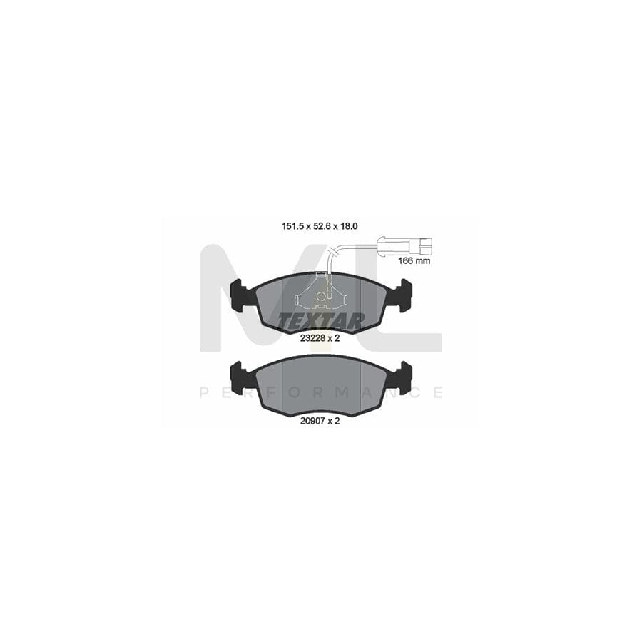 TEXTAR 2322702 Brake pad set for FIAT PALIO with integrated wear warning contact