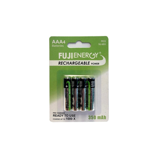 R03 Fuji Energy Rechargeable AAA 350 mAh (Card of 4)