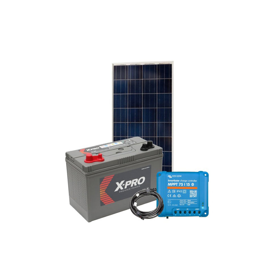 X-Pro 175W Offgrid Solar Panel kit with 100Ah leisure battery