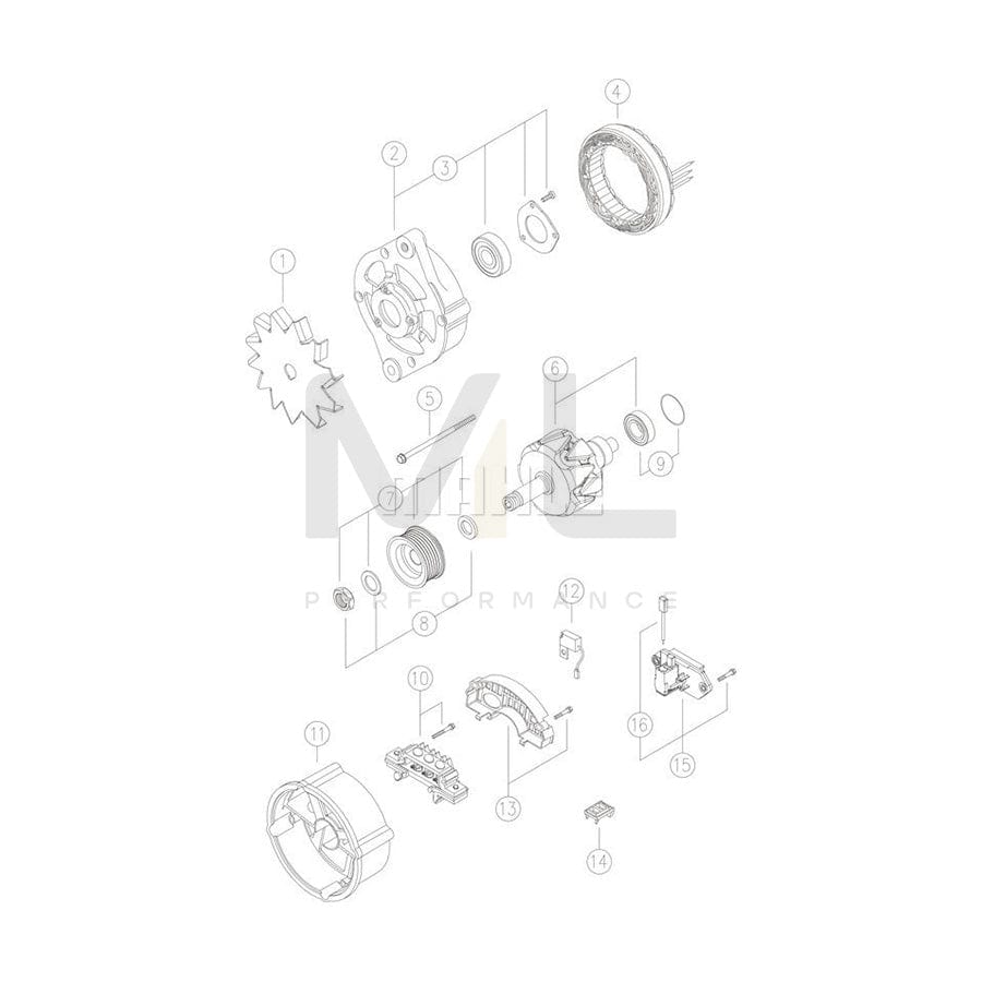 MAHLE ORIGINAL MG 347 Alternator 14V, 70A | ML Performance Car Parts