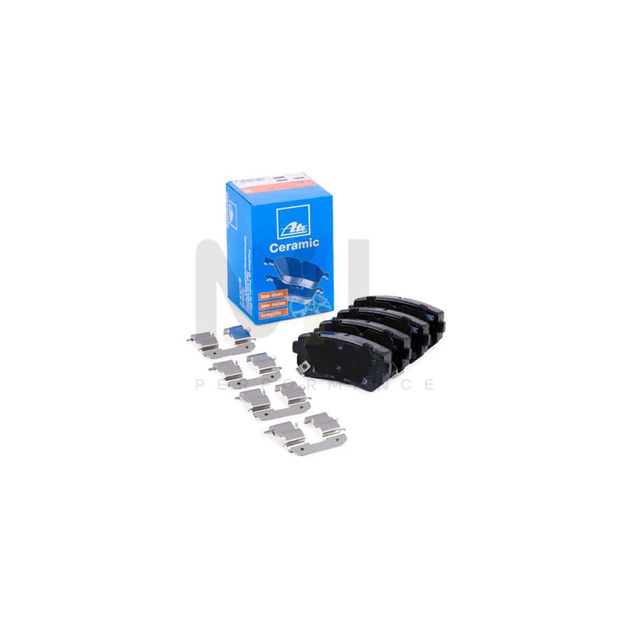 ATE 13.0470-5780.2 Brake pad set with acoustic wear warning, with anti-squeak plate, with accessories