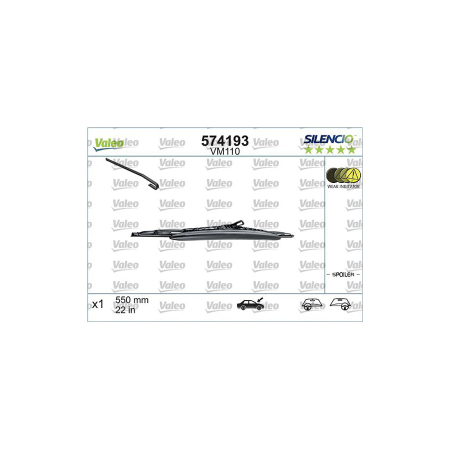 Valeo Silencio Conventional Single 574193 Wiper Blade