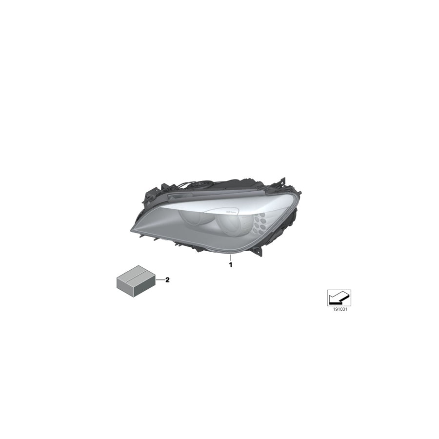 Genuine BMW 63117228423 F01 F04 F02 Ahl-Xenon Headlight, Left (Inc. Alpina B7L, 740i & Alpina B7)