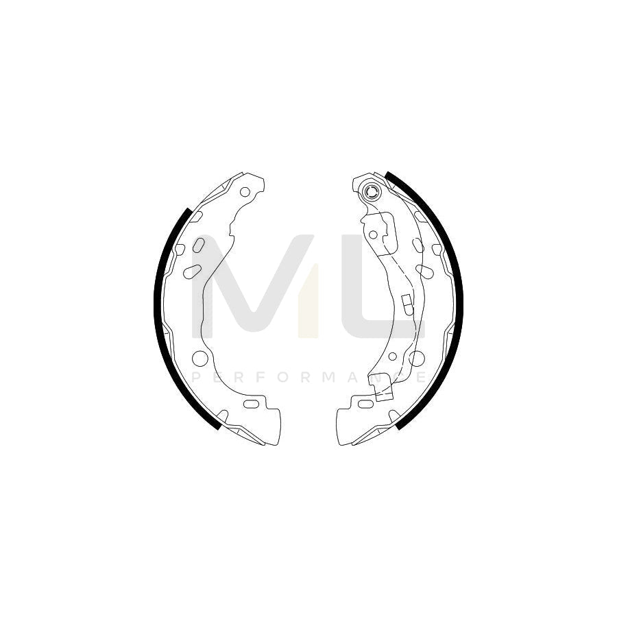 HELLA 8DB 355 002-641 Brake Shoe Set with handbrake lever | ML Performance Car Parts