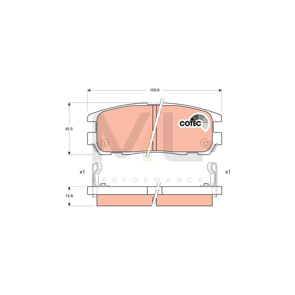 TRW Cotec Gdb1187 Brake Pad Set With Acoustic Wear Warning