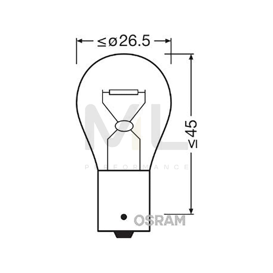 OSRAM 7508LDR-01B Bulb, brake / tail light PR21W, 12V 21W, BAW15s, DIADEM