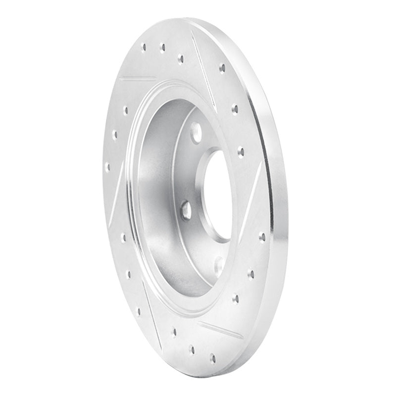 R1 Concepts R1 93-05 Ford Taurus SHO Rear Left Drilled & Slotted Silver Brake Rotor
