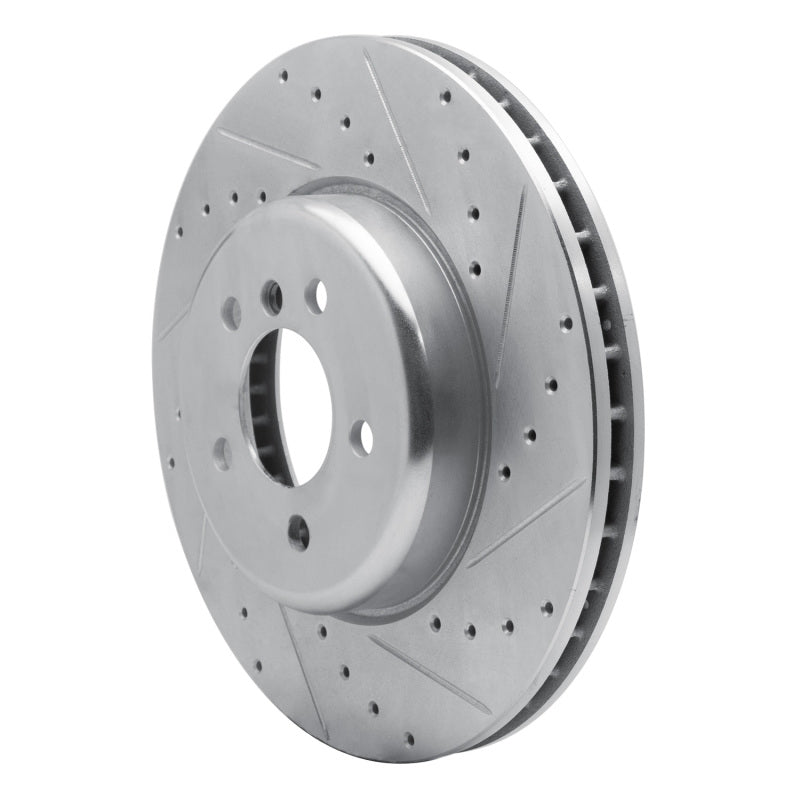 R1 Concepts R1 11-19 BMW 640I Gran Coupe Front Right Drilled & Slotted Silver Brake Rotor