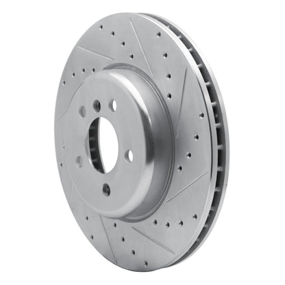 R1 Concepts R1 11-19 BMW 640I Gran Coupe Front Right Drilled & Slotted Silver Brake Rotor