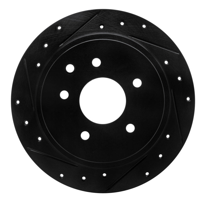 R1 Concepts R1 2002-2025 Nissan Juke Rear Left Drilled & Slotted Black Brake Rotor