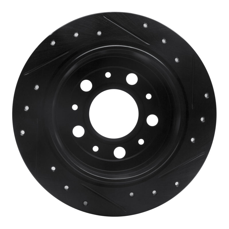 R1 Concepts R1 95-97 Volvo 960 Rear Left Drilled & Slotted Black Brake Rotor