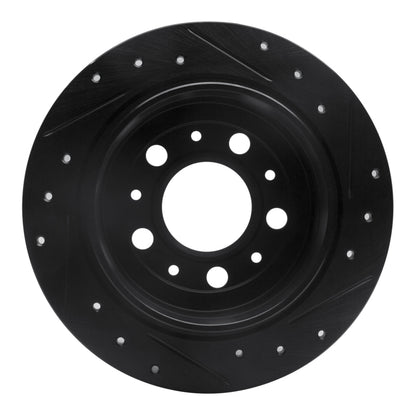 R1 Concepts R1 95-97 Volvo 960 Rear Left Drilled & Slotted Black Brake Rotor