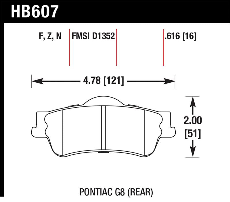 Hawk Performance Hawk 08-09 Pontiac G8 3.6 Base/6.0 HPS Street Rear Brake Pads