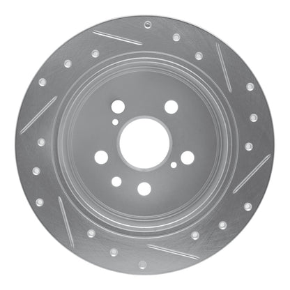 R1 Concepts R1 94-95 Toyota Celica Rear Left Drilled & Slotted Silver Brake Rotor