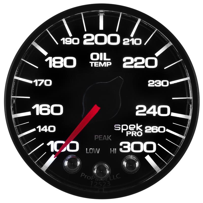 Autometer Spek-Pro 52.4mm 100-300 F Deg Digital Stepper Motor Oil Temp Gauge