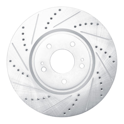 R1 Concepts R1 03-06 Mitsubishi Lancer Front Left Drilled & Slotted Silver Brake Rotor