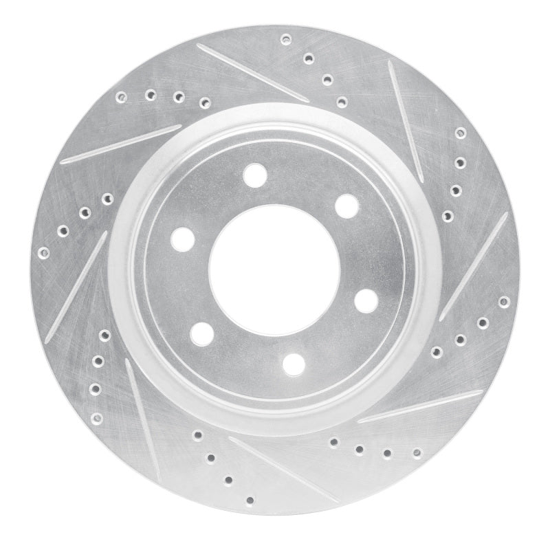 R1 Concepts R1 21-25 Ford F-150 RWD Front Right Drilled & Slotted Silver Brake Rotor