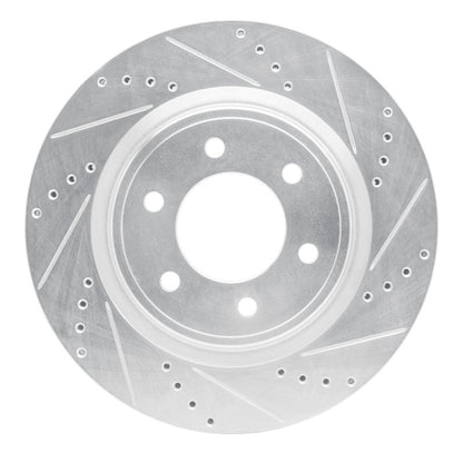 R1 Concepts R1 21-25 Ford F-150 RWD Front Right Drilled & Slotted Silver Brake Rotor