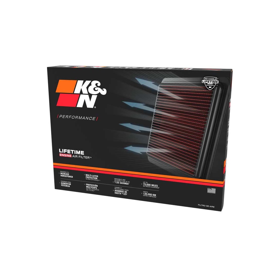 K&N 33-2251 High-Flow Original Lifetime Engine Air Filter - CADILLAC CTS 2.8L/3.2L/3.6L-V6