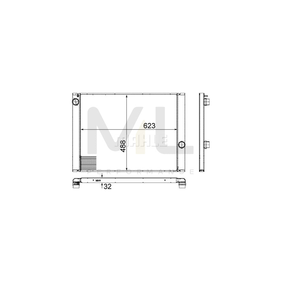 MAHLE ORIGINAL CR 1159 000P Engine radiator Brazed cooling fins, Aluminium, Manual Transmission | ML Performance Car Parts