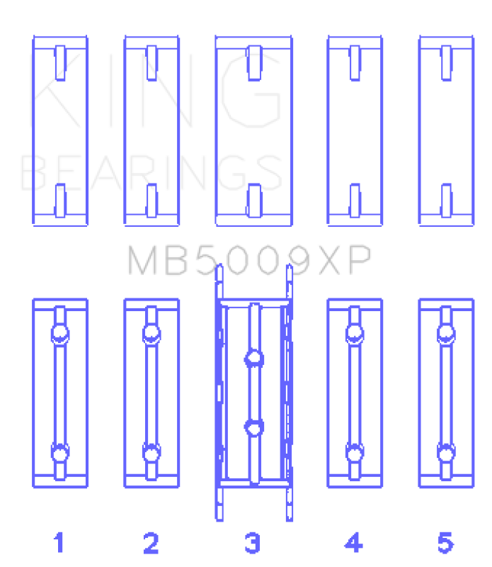 King Engine Bearings Ford Fiesta 1.25I (Zetec/Ecoboost 1.6) Main Bearing Set