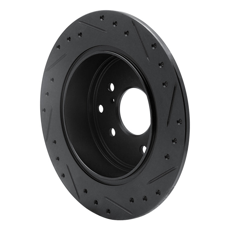 R1 Concepts R1 90-96 Infiniti Q45 Rear Left Drilled & Slotted Black Brake Rotor
