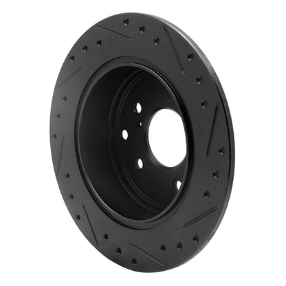 R1 Concepts R1 90-96 Infiniti Q45 Rear Left Drilled & Slotted Black Brake Rotor