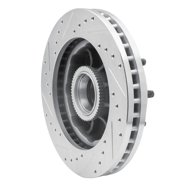 R1 Concepts R1 01-02 Chevrolet Express 3500 Front Right Drilled & Slotted Silver Brake Rotor