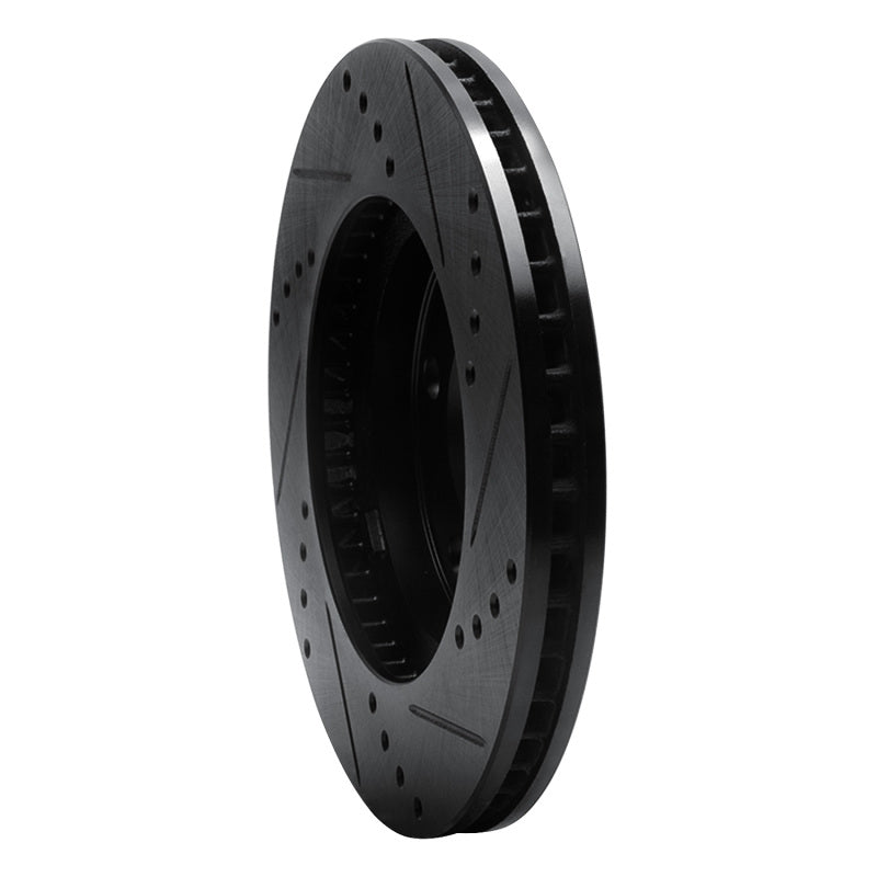R1 Concepts R1 97-05 Chevrolet Classic Front Left Drilled & Slotted Black Brake Rotor