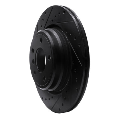 R1 Concepts R1 95-03 BMW Z8 Rear Left Drilled & Slotted Black Brake Rotor