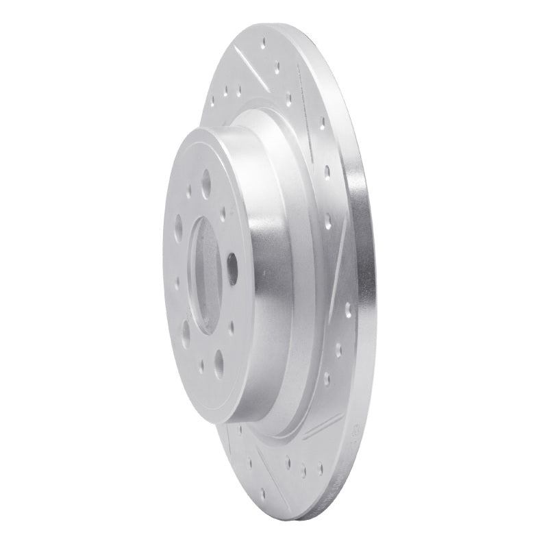 R1 Concepts R1 99-09 Volvo S80 Rear Right Drilled & Slotted Silver Brake Rotor
