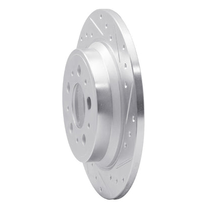 R1 Concepts R1 99-09 Volvo S80 Rear Right Drilled & Slotted Silver Brake Rotor