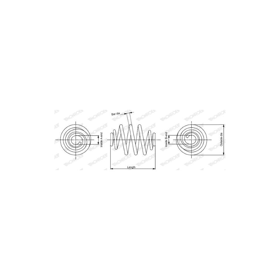 Monroe Sp0459 Coil Spring for VW Transporter T4 Platform / Chassis (70E, 70L, 70M, 7De, 7Dl, 7D)