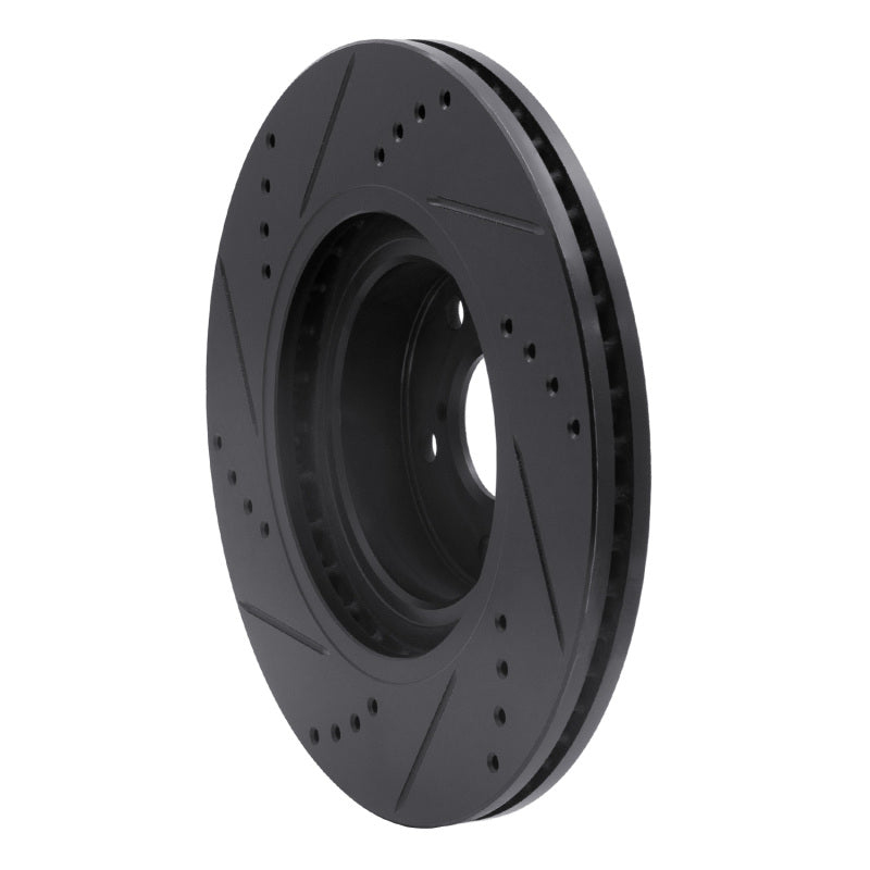 R1 Concepts R1 04-25 Scion FR-S Front Right Drilled & Slotted Black Brake Rotor