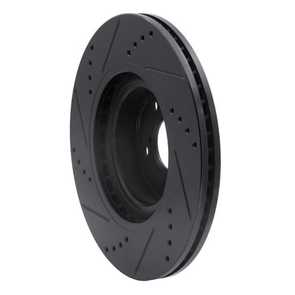 R1 Concepts R1 04-25 Scion FR-S Front Right Drilled & Slotted Black Brake Rotor