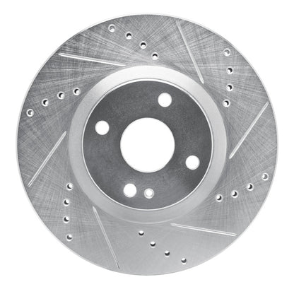 R1 Concepts R1 2016-2025 Fiat 124 Spider Front Right Drilled & Slotted Silver Brake Rotor