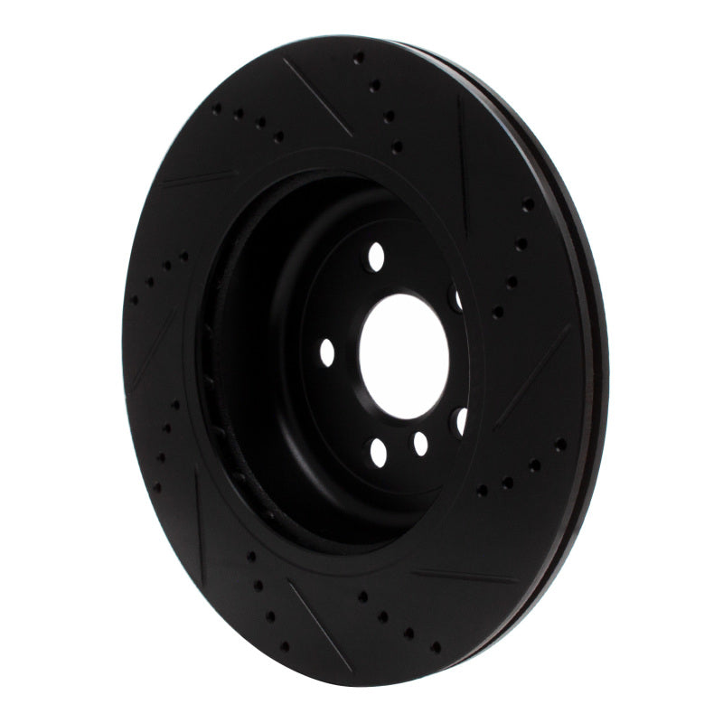 R1 Concepts R1 17-25 BMW 430I Right Rear Drilled & Slotted Black Brake Rotor