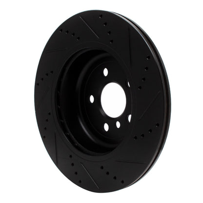 R1 Concepts R1 17-25 BMW 430I Right Rear Drilled & Slotted Black Brake Rotor