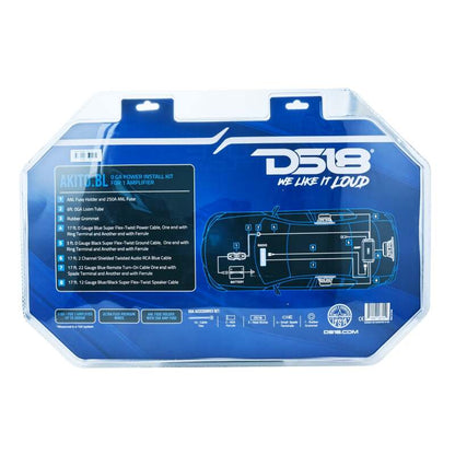 DS18 0-GA Amplifier Install Kit Advance- Blue