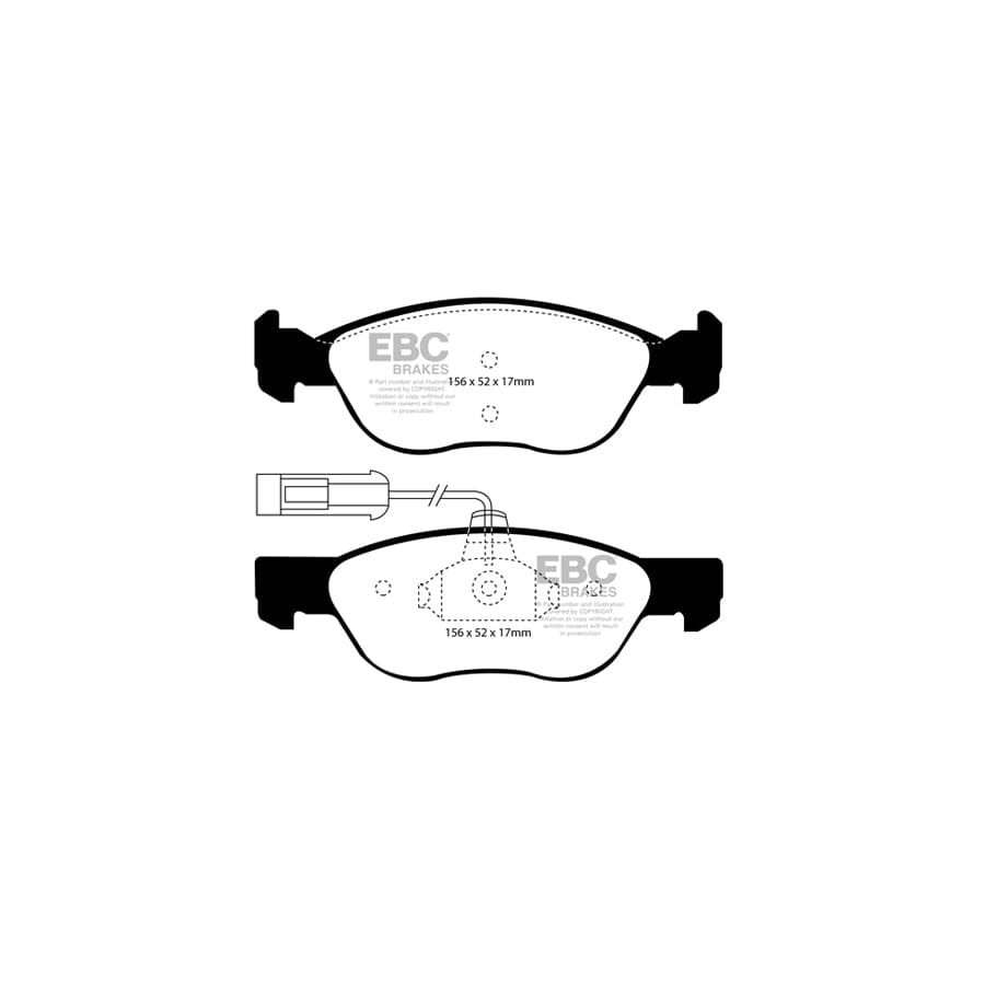 EBC PD01KF473 Fiat Brava Greenstuff Front Brake Pad & Plain Disc Kit  2 | ML Performance UK Car Parts