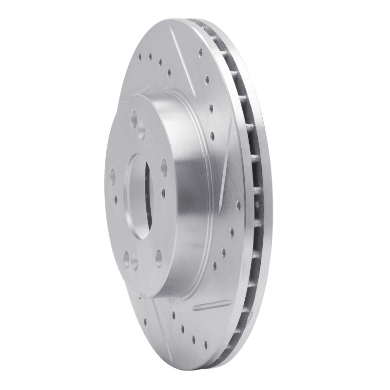 R1 Concepts R1 02-15 Acura RSX Front Right Drilled & Slotted Silver Brake Rotor